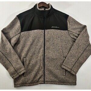 Eddie Bauer Men’s Radiator Pro Full Zip Fleece Jacket (Taupe/Heather | Large)